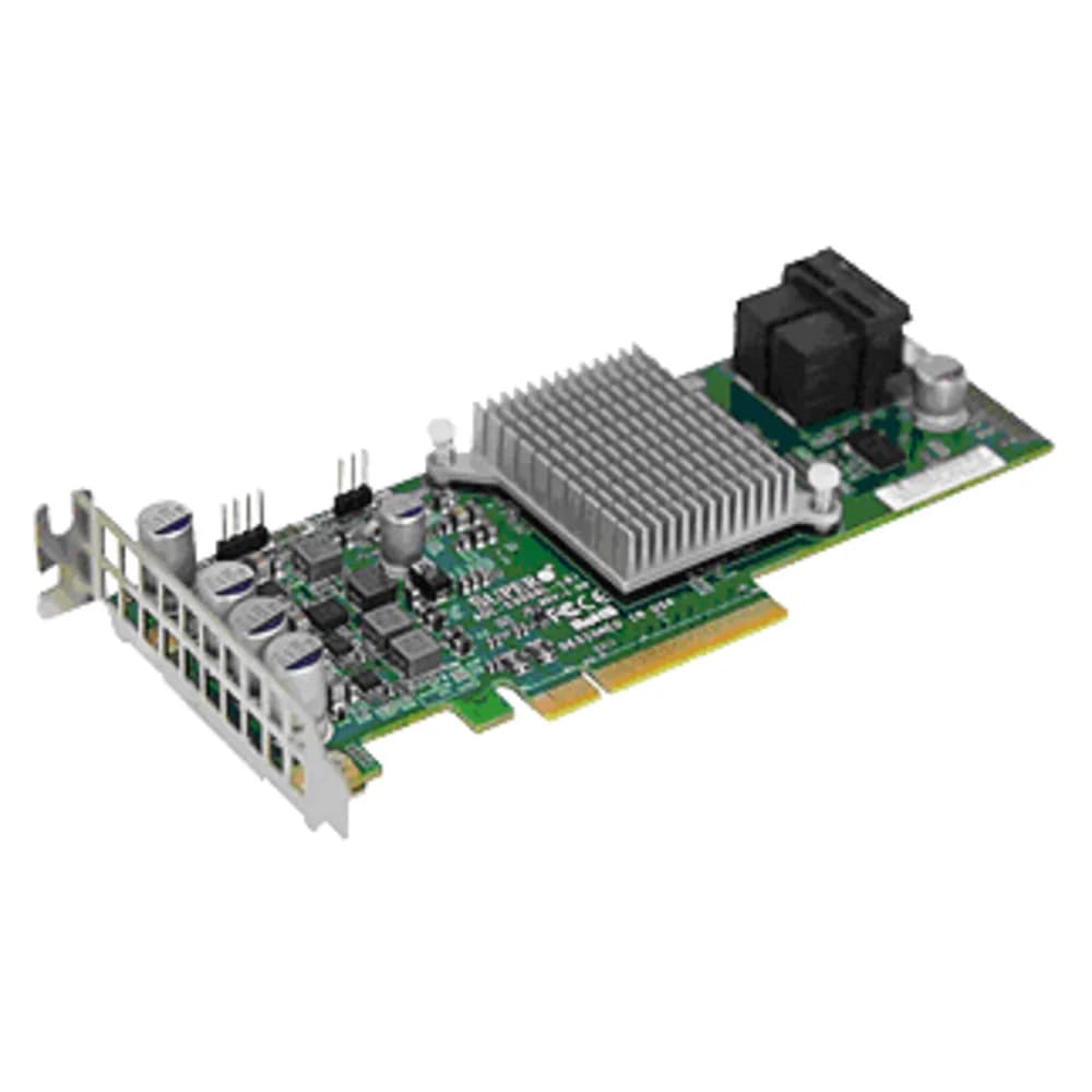 AOC-S3008L-L8i Broadcom 3008 SAS controller, 8-port (internal), 12Gb/s per port, Supports 63 devices,Supports RAID 0, 1, 1E and 10,Automatically negotiates PCI-E (1.x, 2.x AND 3.X) link widths,Suppo