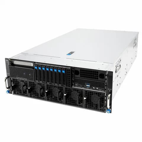 Серверная платформа/ ASUS ESC8000-E12P-SKU1, 4U, 2 x LGA4710 350W, 32x DDR5 6400, 8 x 2.5" hsb NVMe, 2x M.2 (Gen 5 x4 22110), 8x PCIe x16 for dual-slot GPU, 5x PCIe x16 for NIC/ BlueField-3, 1x PCIe