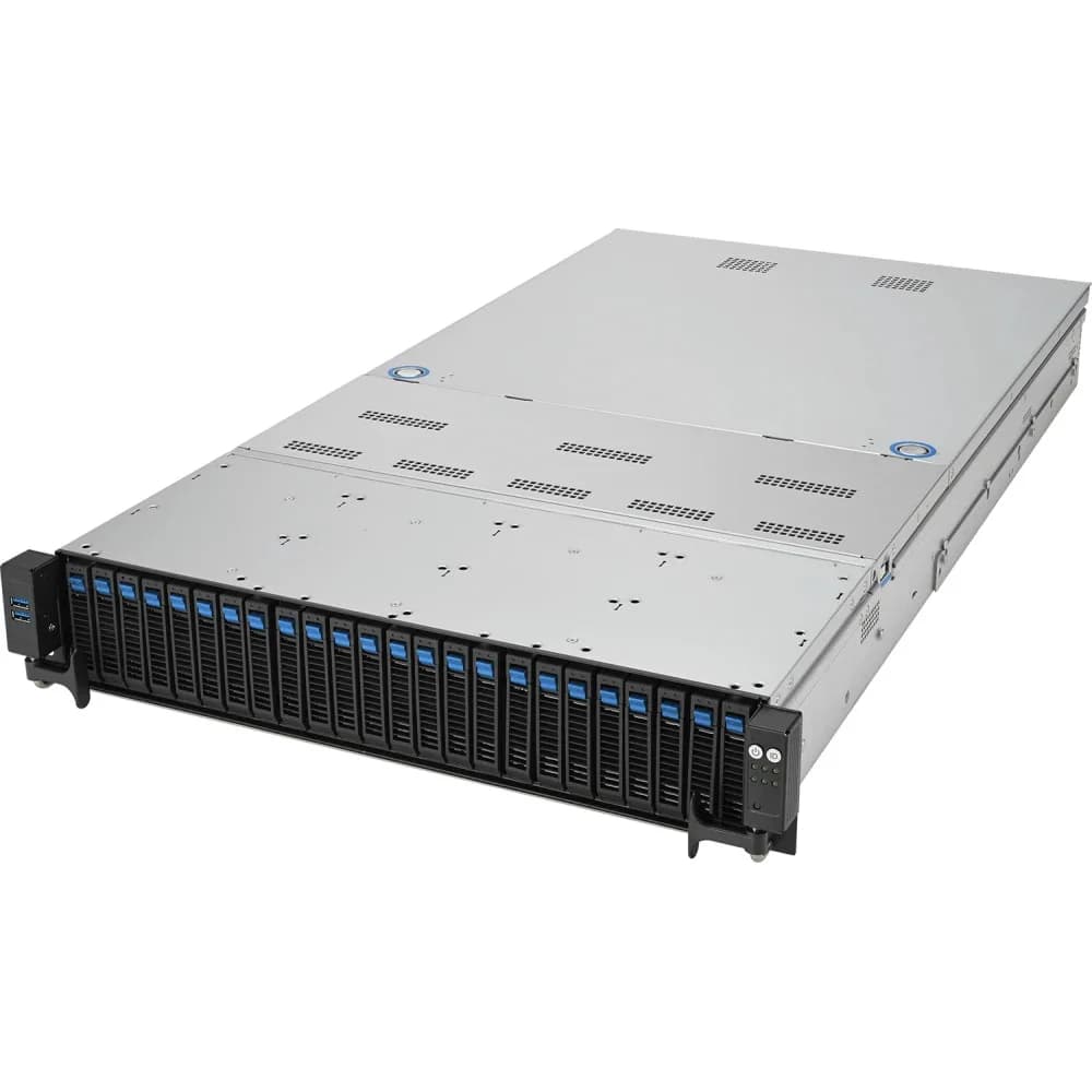 Сервер ASUS RS720-E11-RS24U 2U, 2xLGA4677, 32 DIMM DDR5, 24x 2.5"(12x NVMe+12x NVMe/SATA/SAS* hs), 2 x M.2 slot 2280, 2x10Gbe RJ45, 4 dual-slot GPU, 8 slots PCIe 5.0, 1x OCP 3.0, 2x2600W