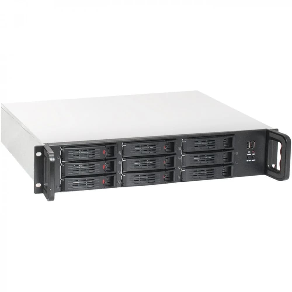 Серверный корпус ExeGate Pro 2U650-HS09 <RM 19", высота 2U, глубина 650, БП 2U-800ADS, 9xHotSwap, 2*USB>