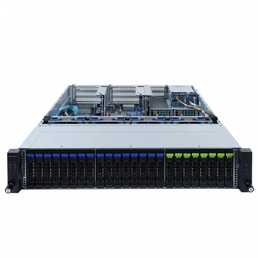 Gigabyte Server Platform R282-N81 2U CPU(2)3rd Gen Xeon/DIMM(32)/16x2,5''SATA/SAS/8x2,5''SATA/SAS/NVMe/2x2.5"SATA/SAS rear/2x1GbE/6xFHHL,2xLP/2x1600W 6NR282N81MR