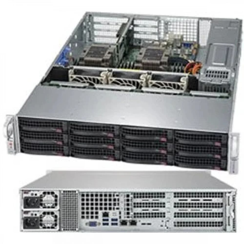 Supermicro SuperServer 2U 6029P-WTRT noCPU(2)Scalable/TDP 70-205W/ memory(12)/ SATARAID 0/1/5/10/ HDD(12)LFF/ 2x10GBE/ 3xFH, 2xLP, M2/ 2x1200W 1. Dual socket P (LGA 3647) supports Intel Xeon Scalabl