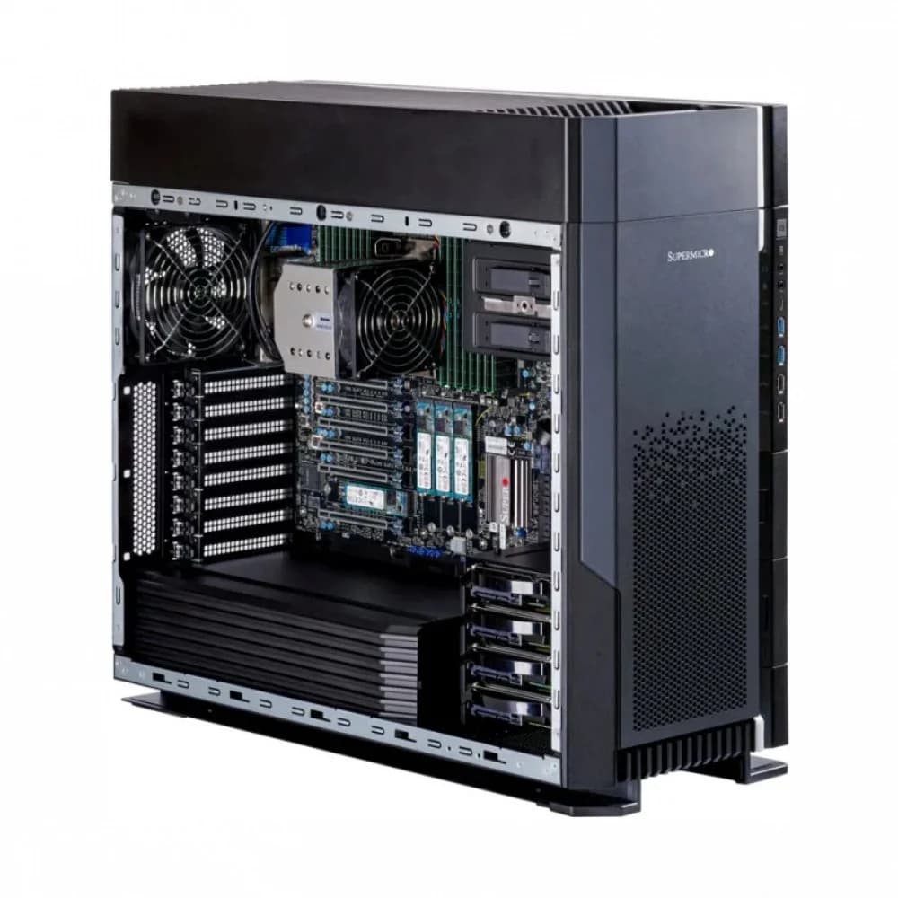 Платформа рабочей станции, SUPERMICRO, SYS-551A-T, LGA4677, Intel® W790, PCI-E, VGA, SATA, 4xNHS NVMe/SATA, 2xGbLAN, 16 DDR5, 2000W HS