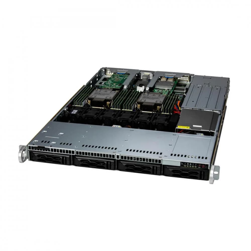 Серверная платформа/ SYS-611C-TN4R (bundle4): 1U / 2x LGA-4677 / 16x DDR5 RDIMM / 4x 2.5 NVMe*/SATA/SAS* / 1x SSD NVME 400GB, M.2 / 1x 2-ports GbE RJ45 Intel i350-AM2 / 2x 860W Power (4 SATA config,