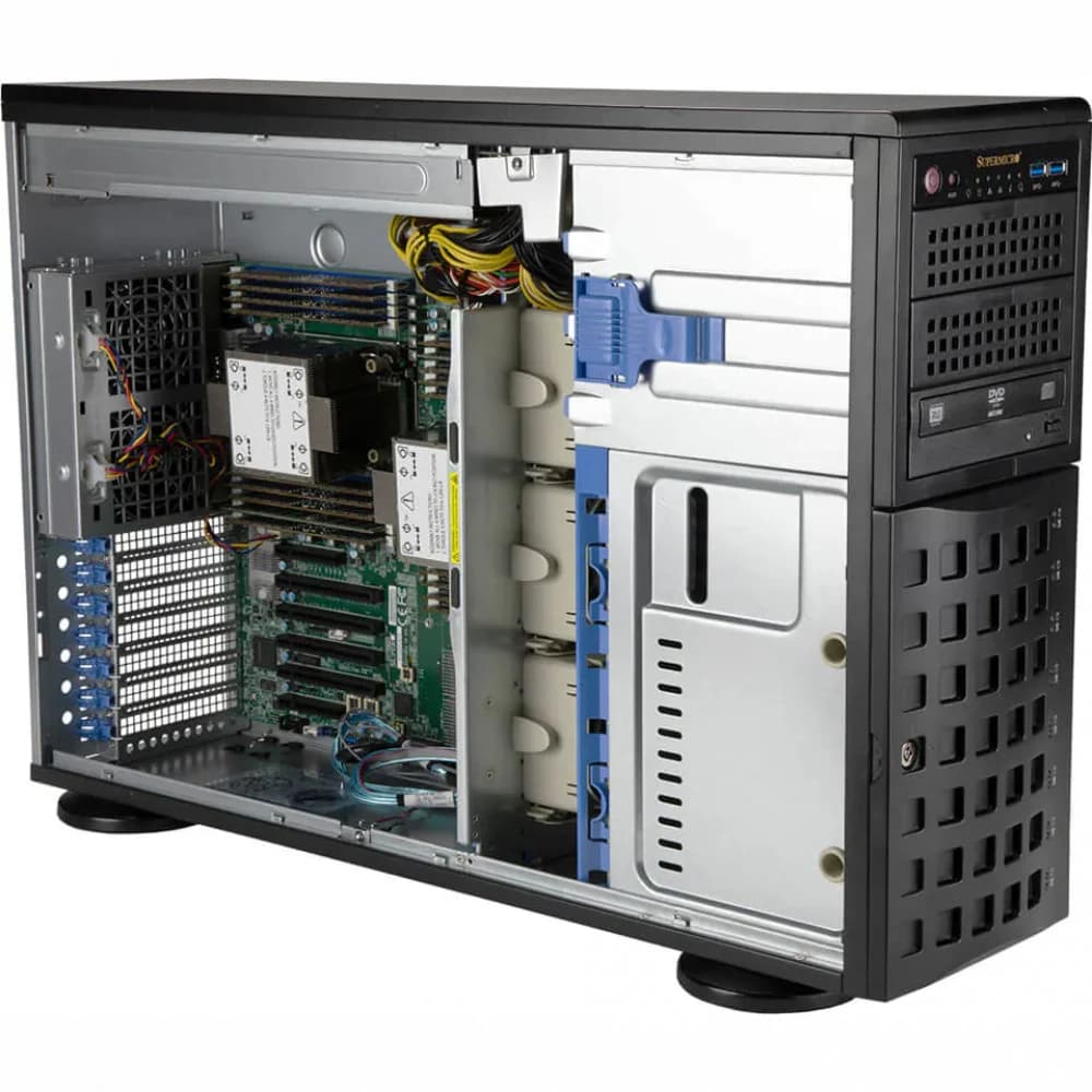 NEW Supermicro SuperServer 4U 740P-TRT noCPU(2)3rd GenScalable/TDP 270W/no DIMM(18)/ SATARAID HDD(8)LFF/2x10GbE/2x1200W