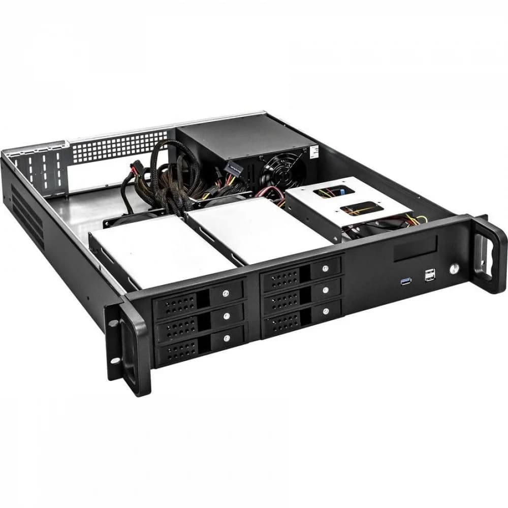 Серверный корпус ExeGate Pro 2U480-HS06 RM 19", высота 2U, глубина 480, БП 500ADS, 6xHotSwap, USB