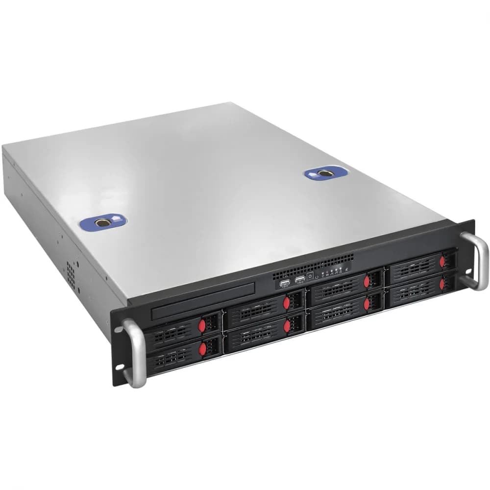 Серверный корпус ExeGate Pro 2U550-HS08 RM 19", высота 2U, глуб 550, без БП, 8xHotSwap, USB