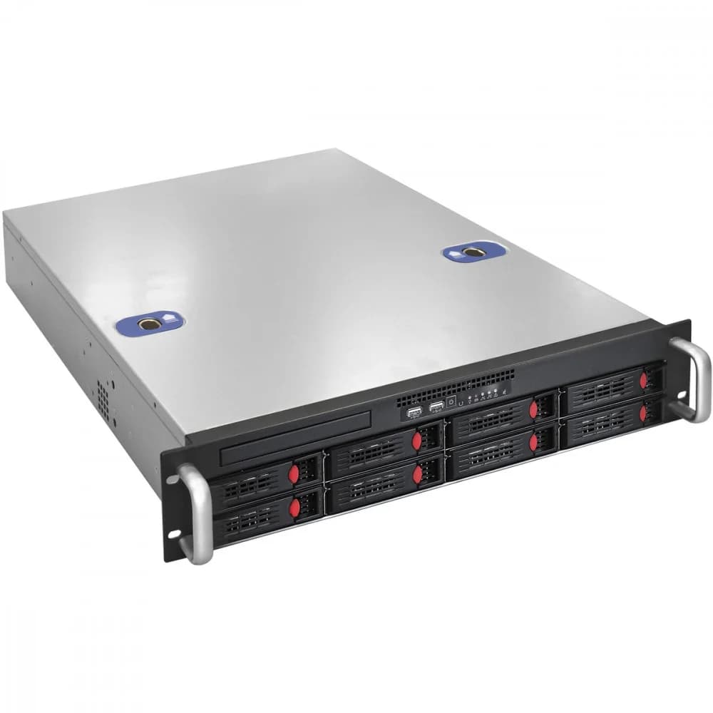 Серверный корпус ExeGate Pro 2U550-HS08 RM 19", высота 2U, глубина 550, БП 1U-1000ADS, 8xHotSwap, USB
