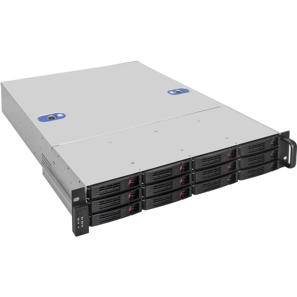 Серверный корпус ExeGate Pro 2U660-HS12 RM 19", высота 2U, глубина 660, БП 1U-1000ADS, 12xHotSwap