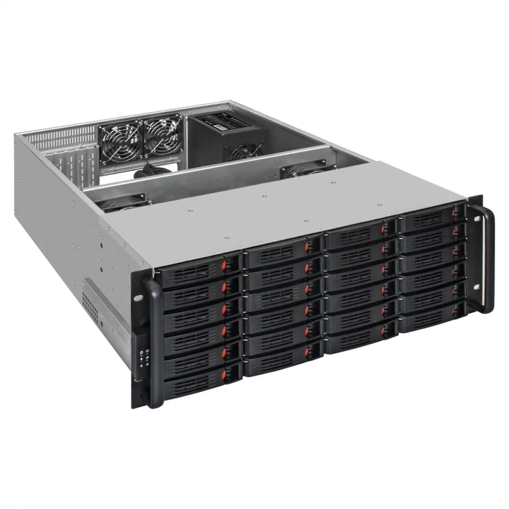 Серверный корпус ExeGate Pro 4U660-HS24 RM 19", высота 4U, глубина 660, БП 1000ADS, 24xHotSwap, USB