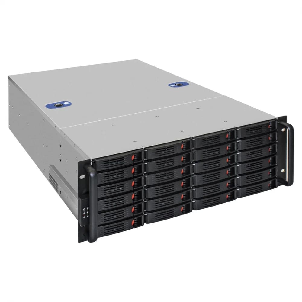 Серверная платформа ExeGate Pro 4U660-HS24 RM 19", высота 4U, глубина 660, Redundant БП 2x1000W, 24xHotSwap, USB