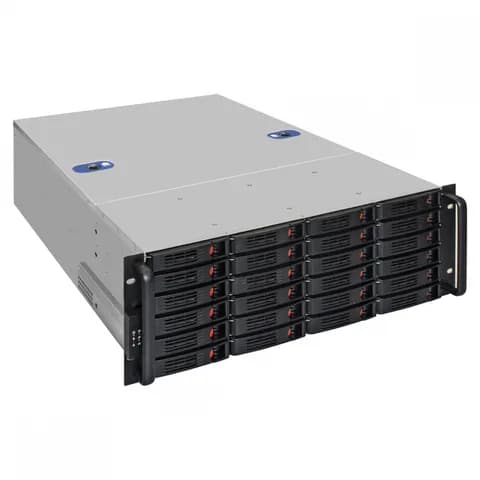 Серверная платформа ExeGate Pro 4U660-HS24 <RM 19", высота 4U, глубина 660, Redundant БП 2x1000W, 24xHotSwap, USB>