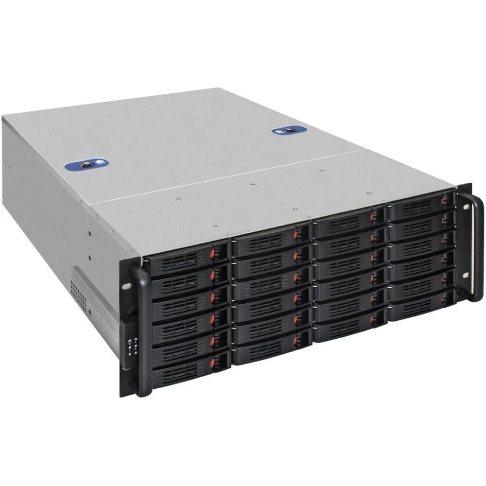 Серверная платформа ExeGate Pro 4U660-HS24 RM 19", высота 4U, глубина 660, Redundant БП 2x1200W, 24xHotSwap, USB