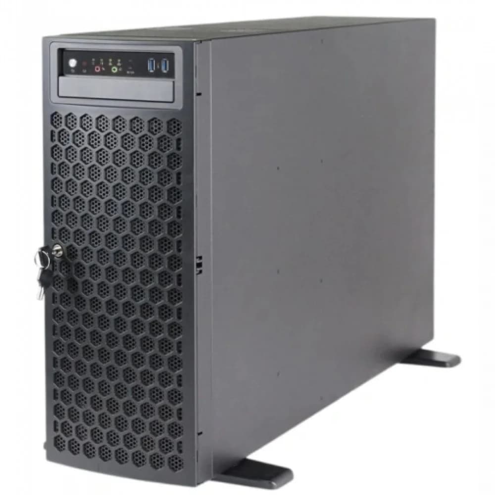 Серверный корпус/ Server case FL-T4UHS835E, 4U/Tower, max MB dimensions 15.2"x13.2", 8x2,5"/3,5 hotswap HDD bays, support 1xSlimODD (optional), SATA/SAS/NVME Tri-mode Backplane, 3x12038 int. fan, 2x
