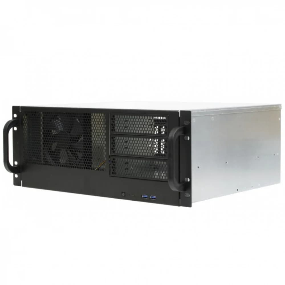 Procase RM438-B-0 Корпус 4U server case,3x5.25+8HDD,черный,без блока питания,глубина 380мм, MB ATX 12"x9.6"