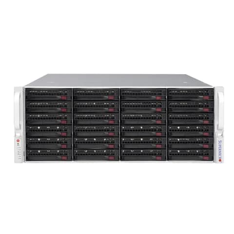 EOL 4U, EE-ATX (13.68" x 13"), E-ATX (12" x 13"), ATX (12" x 10"), 24 x 3.5" hot-swap drive bay, 24-port 4U SAS3 12Gbps single-expander backplane, support up to 24x 3.5-inch SAS3/SATA3 HDD/SSD, 1U 1