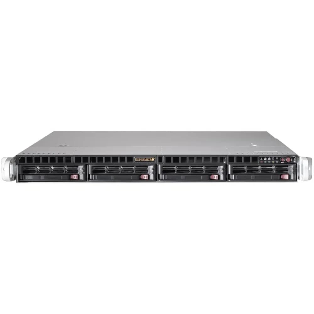 Supermicro Chassis CSE-813MF2TQC-R804CB, 1U, 4 x 3.5" hot swap bays, 1 x FHFL expansion slot, 800W Platinum RPS
