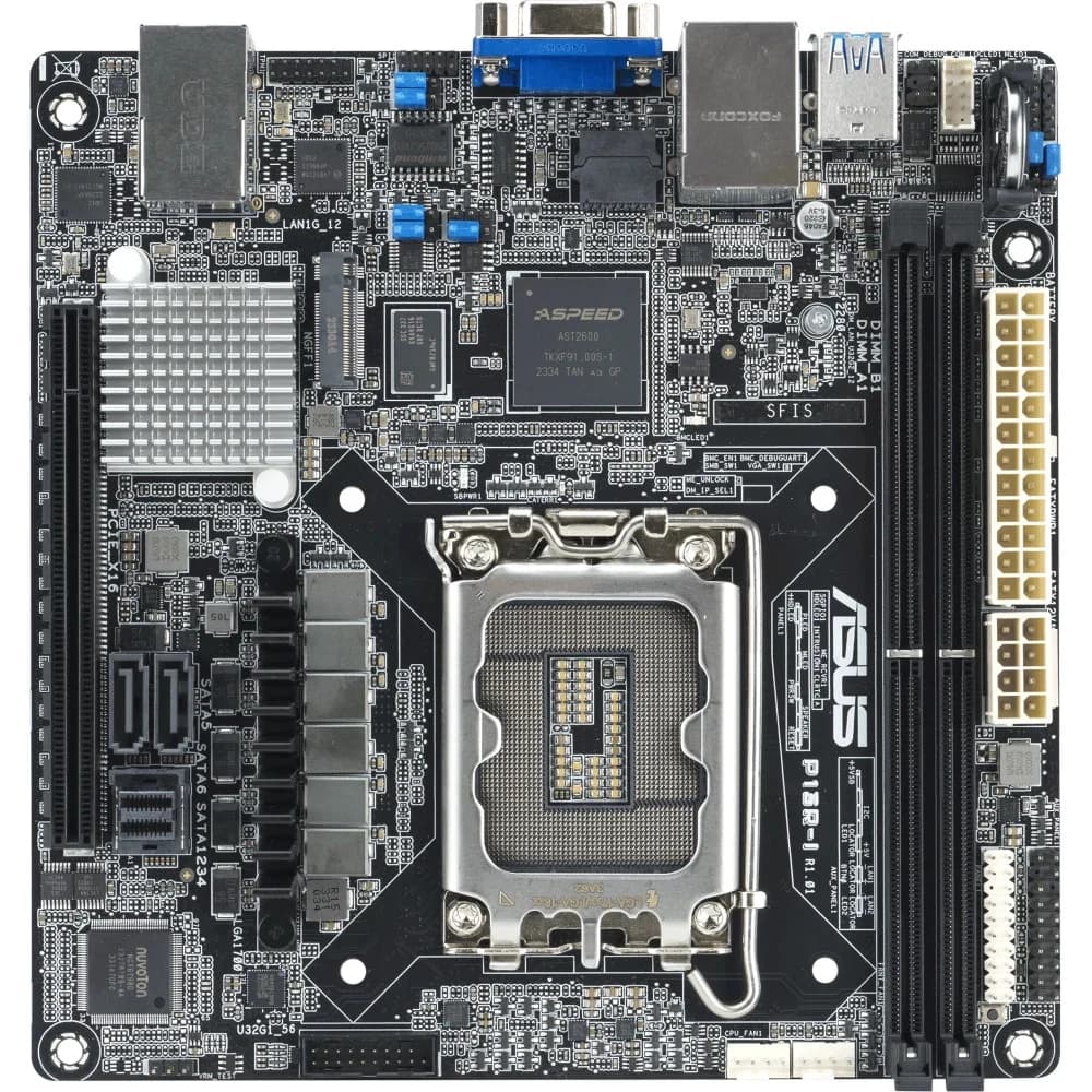 Материнская плата ASUS P13R-I LGA1700 mini-ITX 2xDDR5 PCIEx16 M.2 VGA 2xGLAN