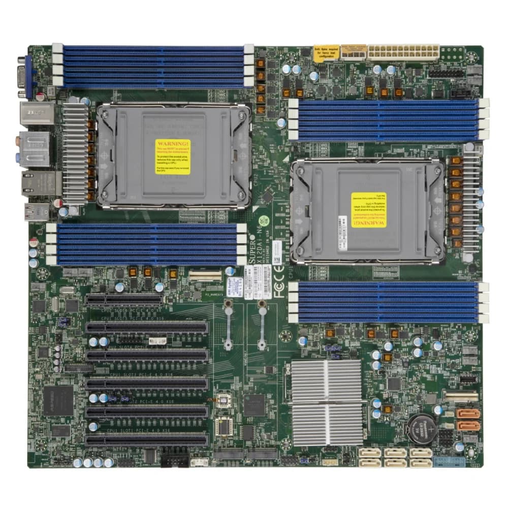 Материнская плата MBD-X12DAI-N6-B 3rd Gen Intel® Xeon® Scalable processors Dual Socket LGA-4189 (Socket P+) supported, CPU TDP supports Up to 270W TDP, 3 UPI up to 11.2 GT/s,Intel® C621A,Up to 4TB 3