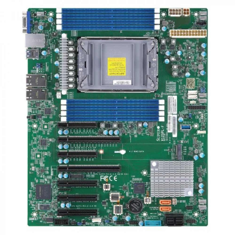 Материнская плата MBD-X12SPL-F-B 3rd Gen Intel®Xeon®Scalable processors,Single Socket LGA-4189(Socket P+)supported,CPU TDP supports Up to 270W TDP,Intel® C621A,Up to 2TB 3DS ECC RDIMM,DDR4-3200MHz U