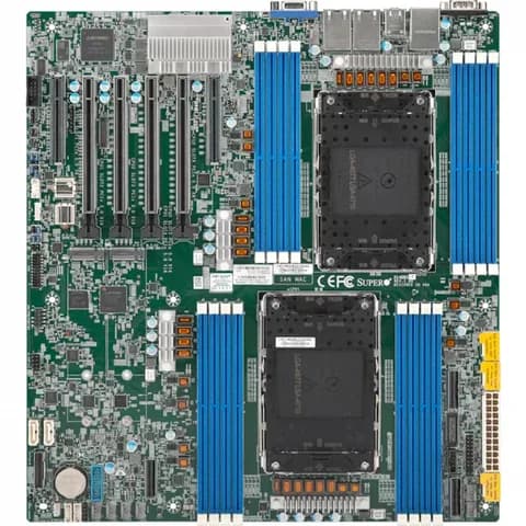 Supermicro MBD-X14DBI-T-B Форм-фактор: E-ATX, чипсет: SoC, сокет: 4710, слоты: 16 DDR5 DIMM (4800 - 6400 МГц), 10x SATA 6 Гбит/с, 2x M.2 PCIe