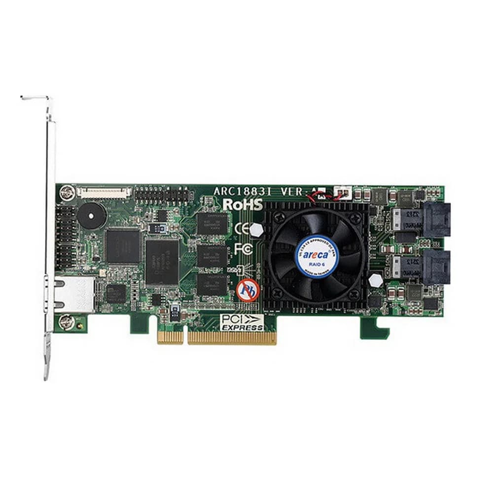 ARC-1883i PCIe 3.0 x8 LP, SAS/SATA 12G, RAID 0,1,5,6,10,50,60, 8port (2*int SFF8643), Cache 2GB RTL {10} (411314)