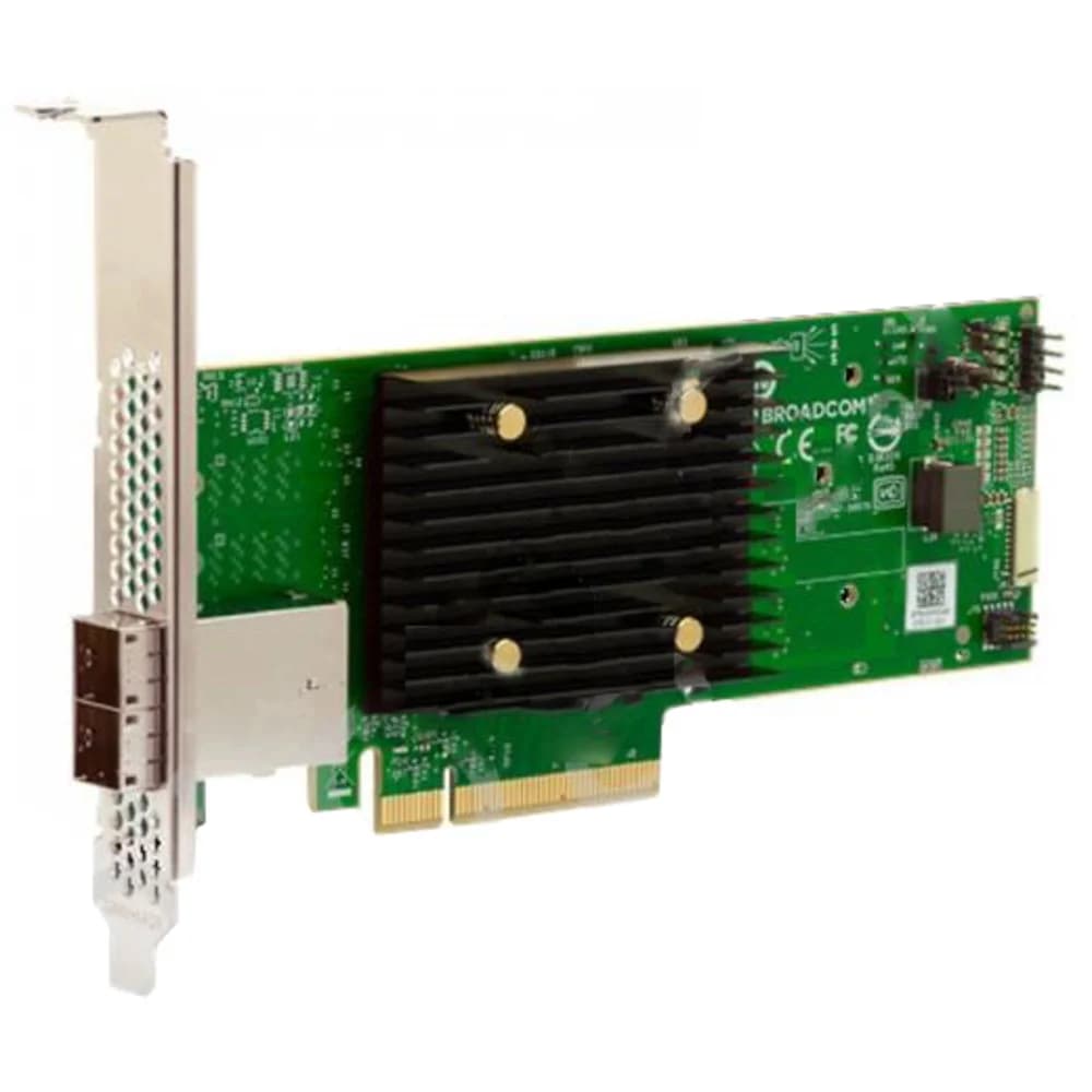 SAS 9500-8e SGL (05-50075-01) PCIe Gen4 x8 LP, Tri-Mode SAS/SATA/NVMe 12G HBA, 8port(2*ext SFF8644), 3808 IOC