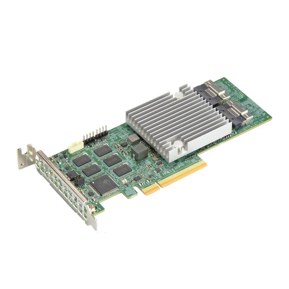 Supermicro 12Gb/s Multi-Port SAS PCIe Gen 4.0 Internal RAID Adapter, 16 internal SAS3 ports (2x SlimSAS x8), Supports up to 240 physical devices,x8 PCIe Gen 4.0,8GB DDR4,Low profile