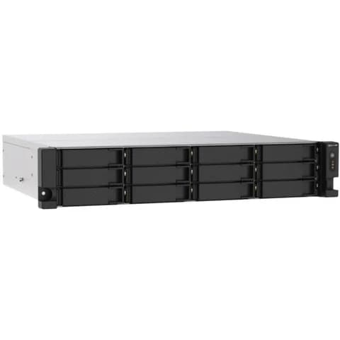 Сетевое оборудование QNAP TS-1273AU-RP-8G EU-RU Сетевой RAID-накопитель, 12 отсеков 3,5"/2,5", 2 порта 2,5 GbE BASE-T, стоечное исполнение, 2 блока питания. AMD Ryzen V1500B 2,2 ГГц, 8 ГБ DDR4. Напр