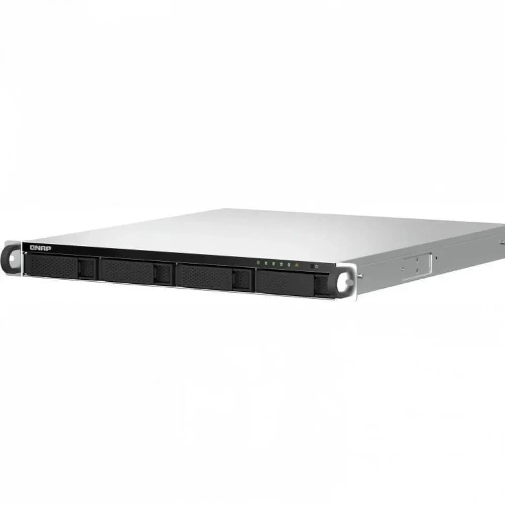SMB QNAP TS-464U-8G NAS 4 HDD trays, rackmount 1U, 1 PSU. 4-core Intel Celeron N5105/N5095 2.0-2.9 GHz, 8 GB RAM MAX, 2x2.5GbE, 2xUSB 3.2 Gen 2 (10Gbps), 2xUSB 2.0, 1xHDMI, PCIe Gen 3 x2 , W/o rail