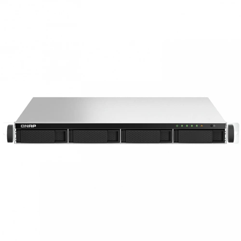 Сетевое хранилище без дисков SMB QNAP TS-464U-RP-8G NAS 4 HDD trays, rackmount 1U, 2 PSU. 4-core Intel Celeron N5105/N5095 2.0-2.9 GHz, 8 GB RAM MAX, 2x2.5 Gigabit Ethernet, 4xUSB, 1xHDMI . PCIe Gen