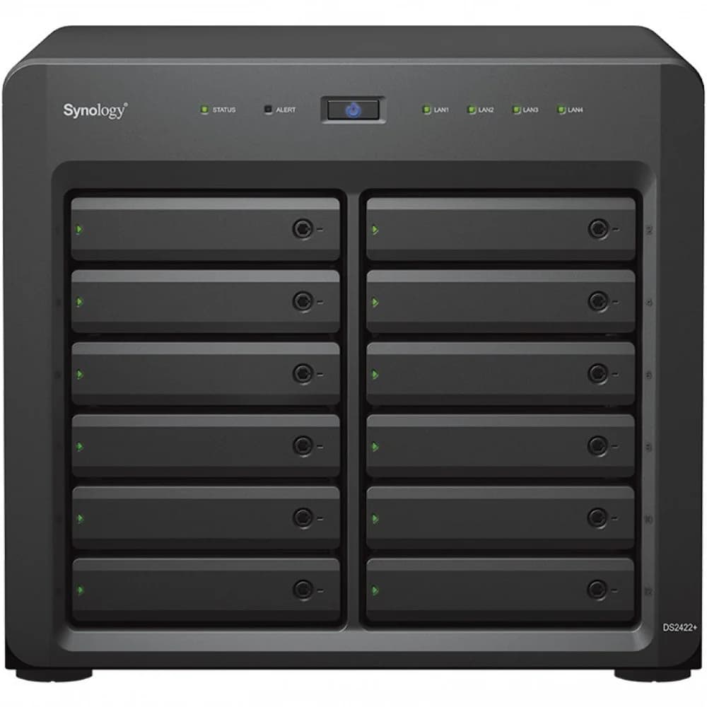 Сетевое хранилище Synology DiskStation DS2422+ black (AMD V1500B/4Gb/12 pcs (3.5" or 2.5" SATA or SSD, 18Tb max)/RAID/4x1Gb/no WIFI) (DS2422+)