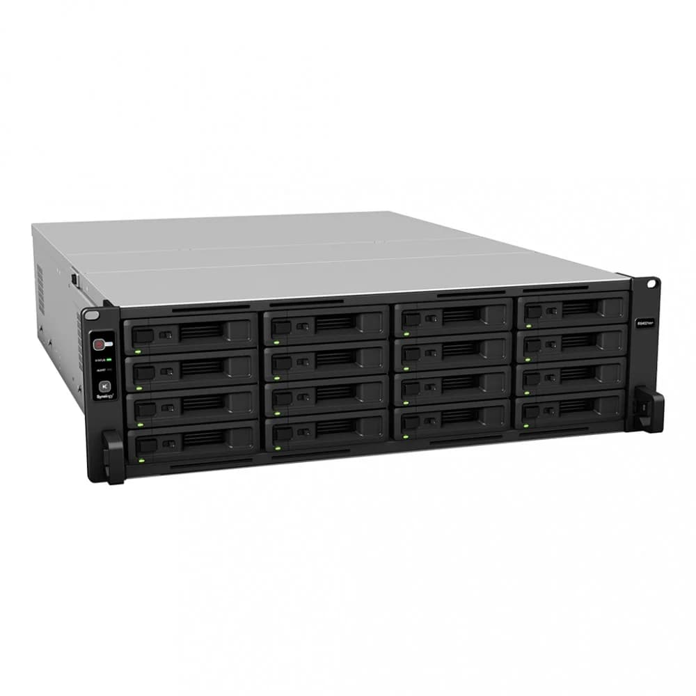 Synology (Rack3U) 8C2,1Ghz/16Gb (64)/RAID0,1,10,5,6/upto16HP HDDs SATA(3,5'or2,5')upto 40 with 2xRX1217(RP)/2xUSB/4xGE+2x10GE/2xPCIe/iSCSI/2xIPcam(upto90)/2xRPS/no rail/5YW' repl RS4017xs+