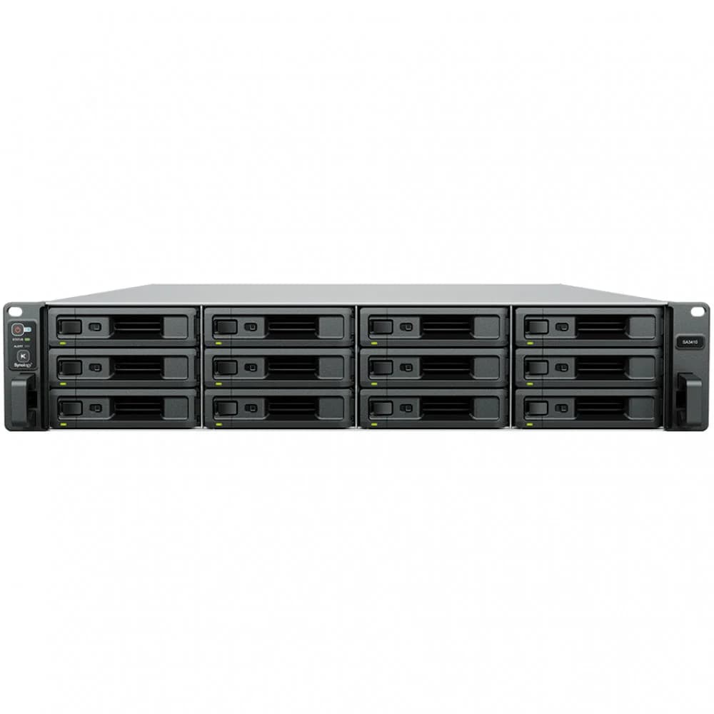 Synology 2U/12bay 8C 2,1GhzCPU/16Gb(128)/RAID0,1,10,5,6/upto 96HDD (7xRX1222sas)/2xUSB/4GbE+2x10GE(RJ-45)/2Expslot/iSCSI/2xIPcam/2xRPS/no rail/1YW repl SA3400