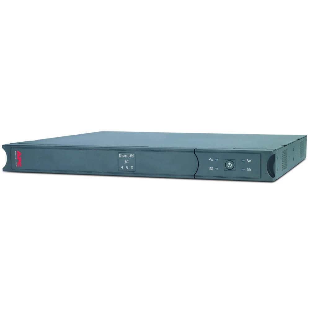 Источник бесперебойного питания APC Smart-UPS SC, Интерактивная, 450 VA / 280 W, Rack/Tower, IEC, Serial ИБП APC Smart-UPS SC 450 (450ВА/280Вт), 230 В — стоечное шасси высотой 1U / корпус для автоно