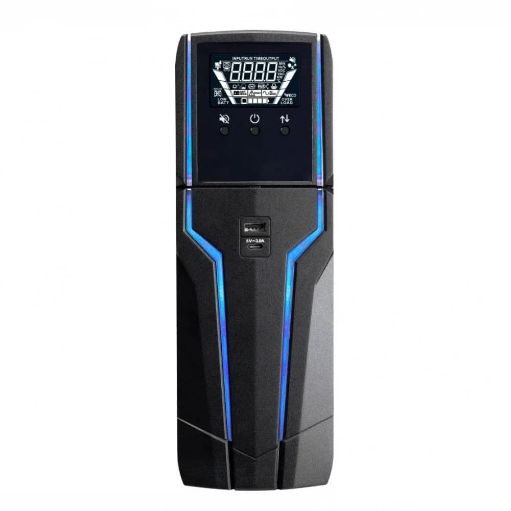 ИБП Astergo/Tower/Line interactiv/1 500 VА/900 W/Input Schuko/8хС13 (4хАКБ+4хСетевой фильтр)/LCD/Bluetooth/порты зарядки USB (5V 3A, Type C/USB A)