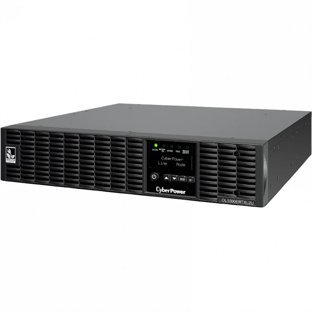Online ИБП CyberPower OL1000ERTXL2U, 1000VA/900W, 2U Rack/Tower, LCD, AVR, EPO, RJ11/RJ45, USB, RS-232, Smart Slot, 8*IEC C13 + сухие контакты, PowerPanel Personal Edition