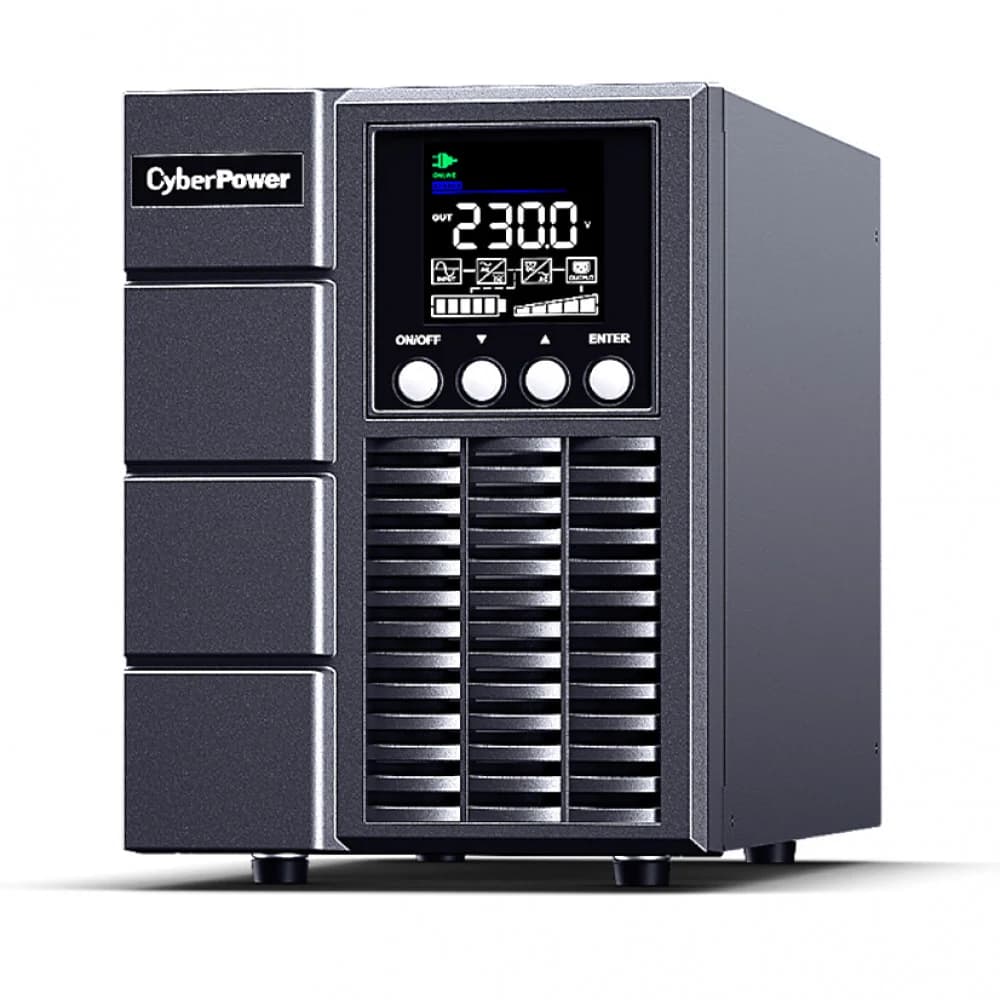 Источник бесперебойного питания, CyberPower, OLS1000EA, Мощность 1000ВА/900Вт, OLS-серия, On-line, Напольный, Color LCD/Smart/USB/RS-232/EPO, AVR: 160-300В, АКБ: 12В/7Ач*3шт, Вых: 4xIEC C13,Чёрный