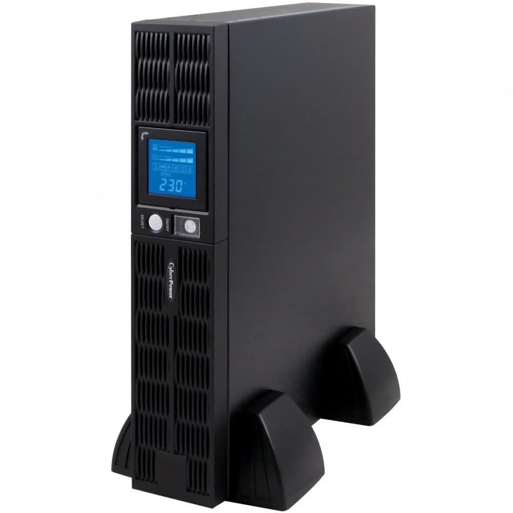 Line-Interactive ИБП, CyberPower PR1000ELCDRT2UA, 1000VA/900W, Чистая синусоида, 2U Rack/Tower, LCD, AVR, EPO, RJ11/RJ45, USB, RS-232, Smart Slot, 8*IEC C13 + сухие контакты, PowerPanel® Personal Ed