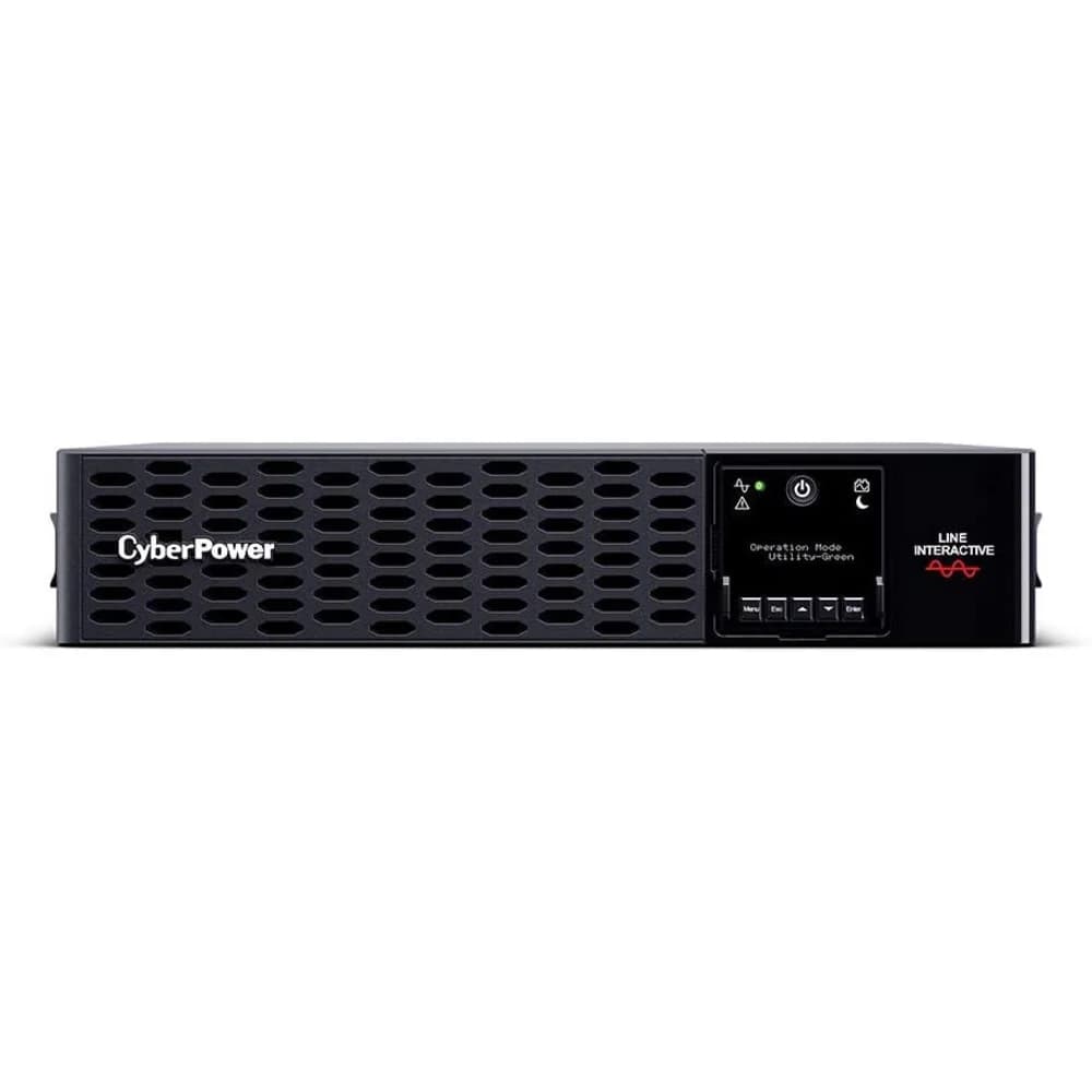 Источник бесперебойного питания, CyberPower, PR1500ERTXL2U, Мощность 1500ВА/1500Вт, PR-серия, Линейно-интерактивный, Стоечный 2U, ЖК, Smart/USB/RS-232, Диапазон работы AVR:151-302В, Бат.блок1 шт., В