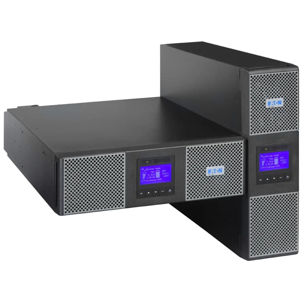 ИБП Eaton 9PX 5000i RT3U (5000ВА/4500Вт), Netpack Характеристики: Общие: Топология: Двойное преобразование напряжения с системой коррекции входного коэффициента мощности PFC Конфигурация: Стойка/Баш