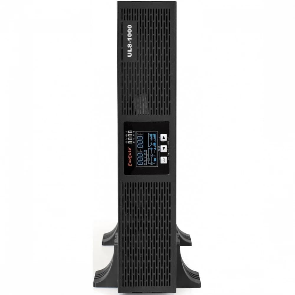 Exegate EP285646RUS ИБП On-line ExeGate PowerExpert ULS-1000.LCD.AVR.C13.USB.RS232.SNMP.2U 1000VA/1000W, On-Line, PF=1, LCD, 4*IEC-C13, RS232, USB, SNMP-slot, Rackmount 2U/Tower, Black