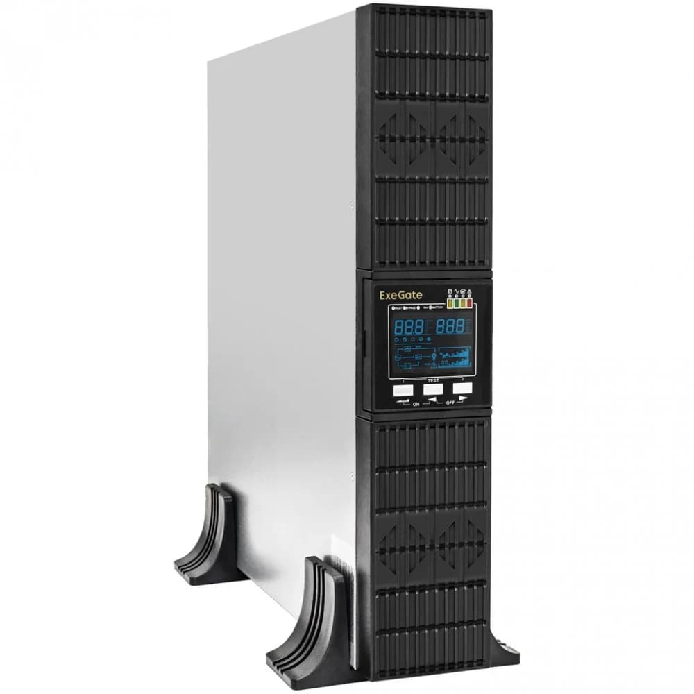 Exegate EX293048RUS ИБП On-line ExeGate PowerExpert ULS-1000.LCD.AVR.1SH.2C13.USB.RS232.SNMP.2U 1000VA/1000W, On-Line, PF=1, LCD, 1*Schuko+2*C13 , RS232, USB, SNMP-slot, Rackmount 2U/Tower, металлич