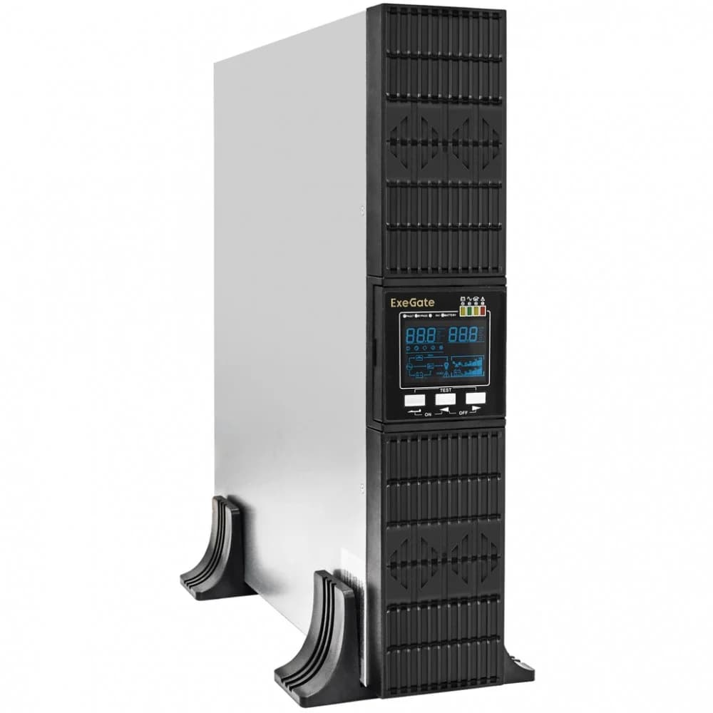 ИБП On-line ExeGate PowerExpert ULS-2000.LCD.AVR.6C13.USB.RS232.SNMP.2U 2000VA/2000W, On-Line, PF=1, LCD, 6*C13, RS232, USB, SNMP-slot, Rackmount 2U/Tower, металлический корпус, Black