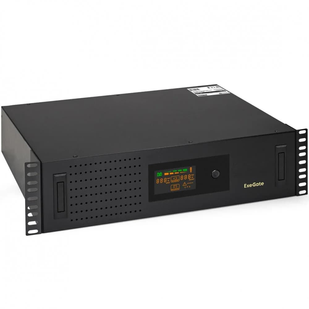 Exegate EX293852RUS ИБП ExeGate ServerRM UNL-3000.LCD.AVR.2SH.3C13.USB.3U 3000VA/1800W, Color LCD, AVR, 2*Schuko+3*C13, USB, 3U, установка в стойку, Black