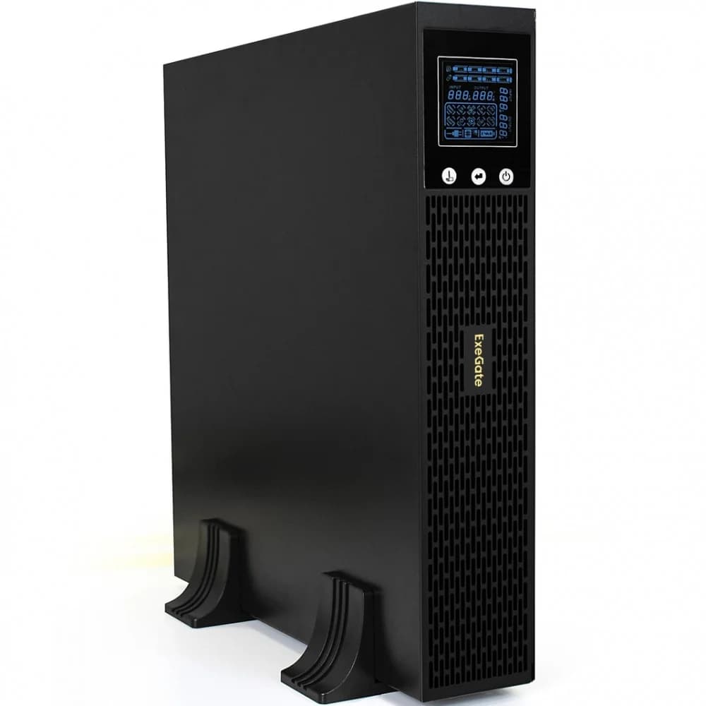 ИБП Pure Sine Wave ExeGate SinePower UHB-2000.LCD.AVR.C13.RJ.USB.2U 2000VA/1600W, LCD, AVR, 8*IEC-C13, RJ45/11, USB, Rackmount 2U/Tower, Black