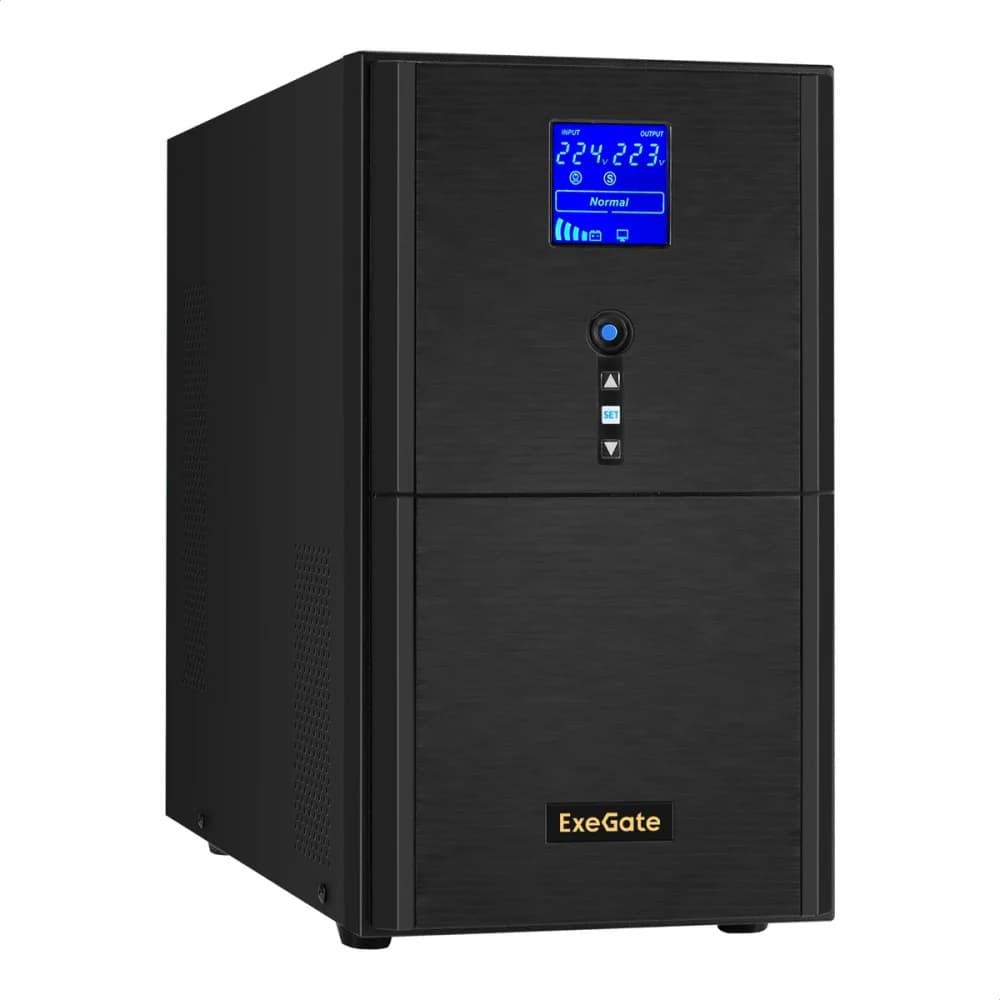 ИБП (инвертор, синус, для котла) ExeGate SineTower SZ-5000.LCD.AVR.2SH.1C13.T.RJ.USB <5000VA/4000W, чистая синусоида, LCD дисплей, AVR, 2*Schuko+1*C13+1*ternimal, RJ45/11, USB, линейно-интерактивный