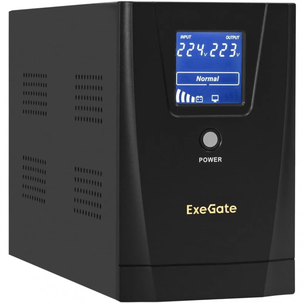 Exegate EX292631RUS ИБП ExeGate SpecialPro Smart LLB-2000.LCD.AVR.4C13.RJ.USB 2000VA/1200W, LCD, AVR, 4*C13,RJ45/11,USB, металлический корпус, Black