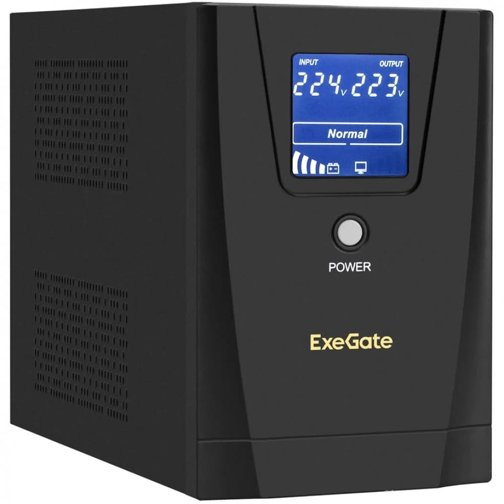 Exegate EX292799RUS ИБП ExeGate SpecialPro Smart LLB-1500.LCD.AVR.2SH.3C13 1500VA/950W, LCD, AVR, 2*Schuko+3*C13, съемн.кабель, металлический корпус, Black