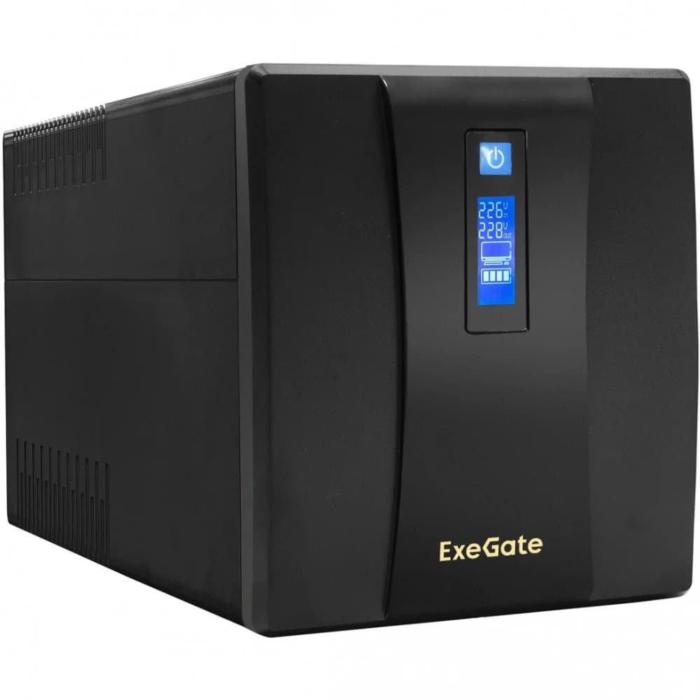 Exegate EP285503RUS ИБП ExeGate SpecialPro Smart LLB-1500.LCD.AVR.EURO.RJ 1500VA/950W, LCD, AVR, 4 евророзетки, Black